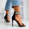 Schwarze Damensandalen auf hohem Absatz mit Zirkonia Klison - Footwear