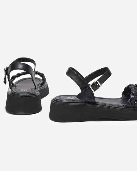Schwarze Damensandalen mit dickerer Sohle Usinos- Footwear