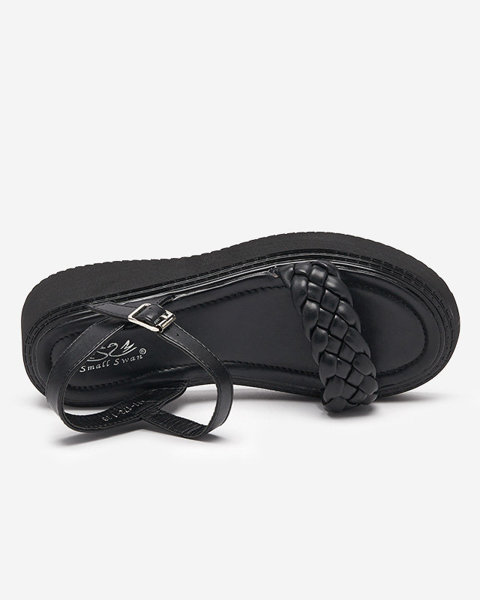 Schwarze Damensandalen mit dickerer Sohle Usinos- Footwear