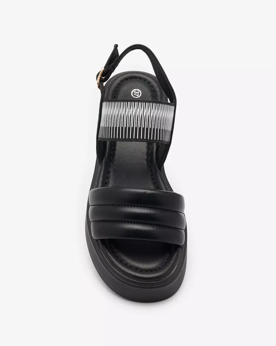 Schwarze Damensandalen mit dickerer Sohle Uvino- Footwear