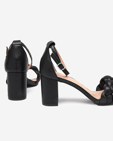 Schwarze Damensandalen mit geflochtenem Riemen Vispy - Schuhe