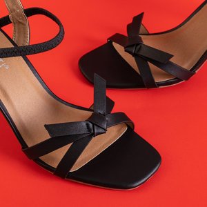 Schwarze Damensandalen mit hohem Absatz Anona - Schuhe