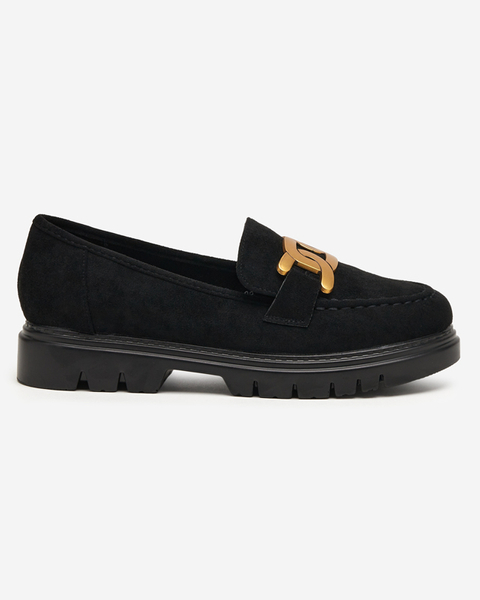 Schwarze Damenschuhe mit goldener Verzierung Mubissa - Schuhe