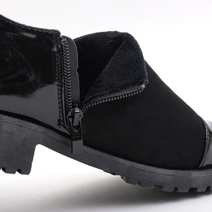 Schwarze Damenschuhe mit lackierten Einsätzen Liwbu - Footwear