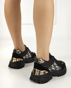 Schwarze Damensneaker mit Pralso-Aufdruck - Schuhe