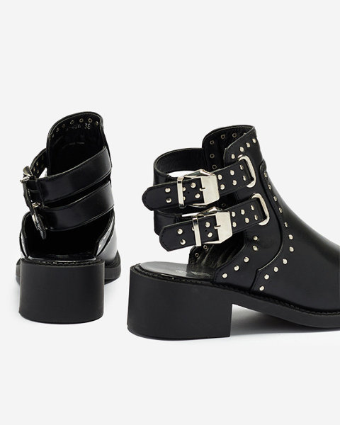 Schwarze Damenstiefel mit Ausschnitten Dlagona- Footwear