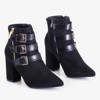 Schwarze Damenstiefeletten mit Schnallen Lardiano - Schuhe