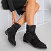Schwarze Damenstiefeletten mit flachen Absätzen und Zirkonia Sagara - Schuhe
