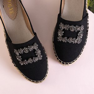 Schwarze Espadrilles für Frauen mit Manya-Dekoration - Schuhe