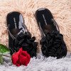 Schwarze Flip-Flops mit Dormeque-Blume - Schuhe 1