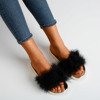 Schwarze Flip-Flops mit Fell Lovia - Footwear 1