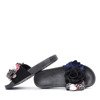 Schwarze Flip-Flops mit dekorativen Jedinna-Blumen - Schuhe 1