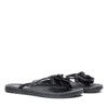 Schwarze Flip-Flops mit einer dekorativen Blume Virena - Footwear 1