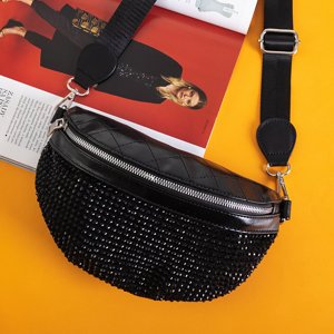 Schwarze Handtasche mit Zirkonia - Handtaschen