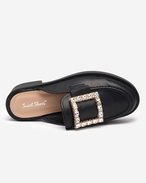 Schwarze Hausschuhe für Damen a'la Loafer Delaqi - Schuhe