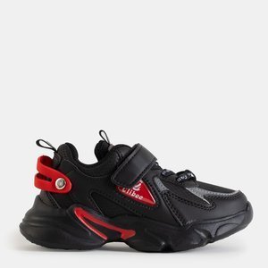 Schwarze Kinderschuhe mit roten Pella-Details - Schuhe