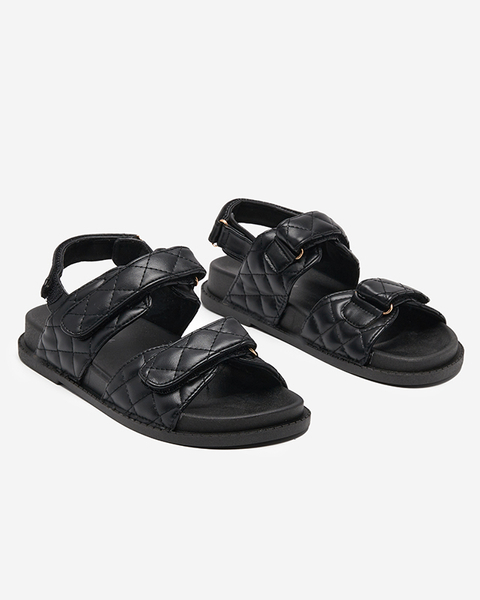 Schwarze Korine Damensandalen mit Klettverschluss - Footwear