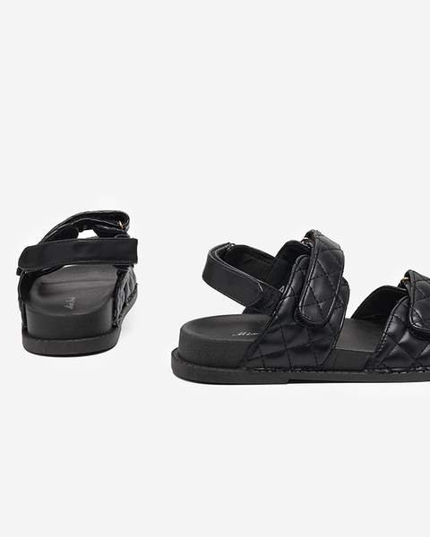 Schwarze Korine Damensandalen mit Klettverschluss - Footwear