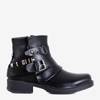 Schwarze Lederstiefel für Damen mit Voe-Schnalle - Schuhe