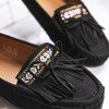 Schwarze Mokassins mit Kaddo-Fransen - Schuhe