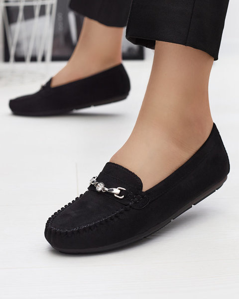 Schwarze Öko-Wildleder-Loafer für Damen von Rewika - Schuhe