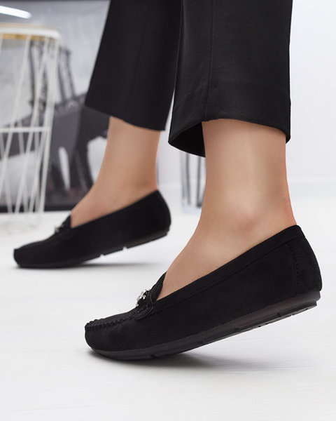 Schwarze Öko-Wildleder-Loafer für Damen von Rewika - Schuhe