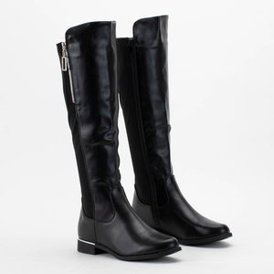 Schwarze Overknee-Stiefel für Damen aus Öko-Leder Bocc- Footwear