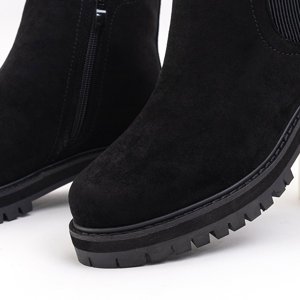 Schwarze Plateau-Stiefeletten mit elastischen Einsätzen Weelt - Schuhe