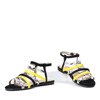 Schwarze Sandalen mit farbigen Streifen Galina - Schuhe