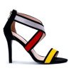 Schwarze Sandalen mit hohen Absätzen und farbigen Maribel-Einsätzen - Schuhe