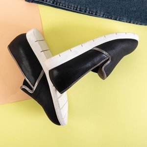 Schwarze Slip-On-Sneakers für Kinder mit silbernen Lanerga-Einsätzen - Schuhe