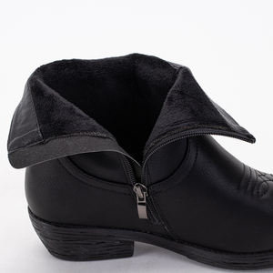 Schwarze Stiefel a'la Cowboystiefel mit Isitala-Stickerei - Schuhe