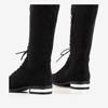 Schwarze Stiefel mit flachem Absatz Petrara - Schuhe
