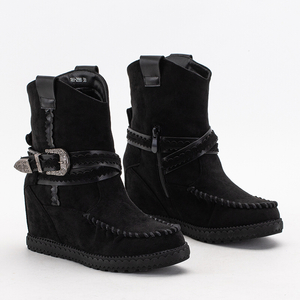 Schwarze Stiefel mit verstecktem Magnisio-Keil - Schuhe