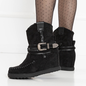 Schwarze Stiefel mit verstecktem Magnisio-Keil - Schuhe