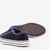Schwarze Turnschuhe mit blauen Schnürsenkeln - Schuhe