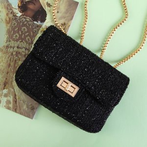 Schwarze Tweed-Umhängetasche - Handtaschen