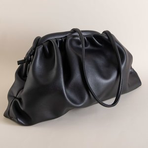 Schwarze Umhängetasche mit Rüschen für Damen - Handtaschen