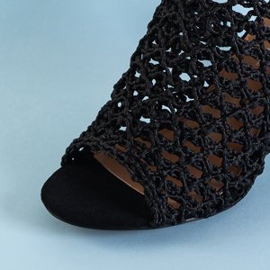 Schwarze durchbrochene Damensandalen für Frauen auf dem Bettina Post - Footwear