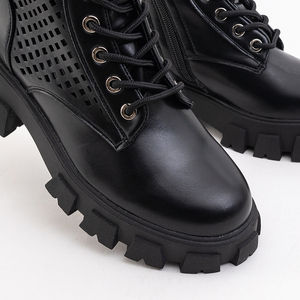 Schwarze, durchbrochene Stiefel Whin - Footwear