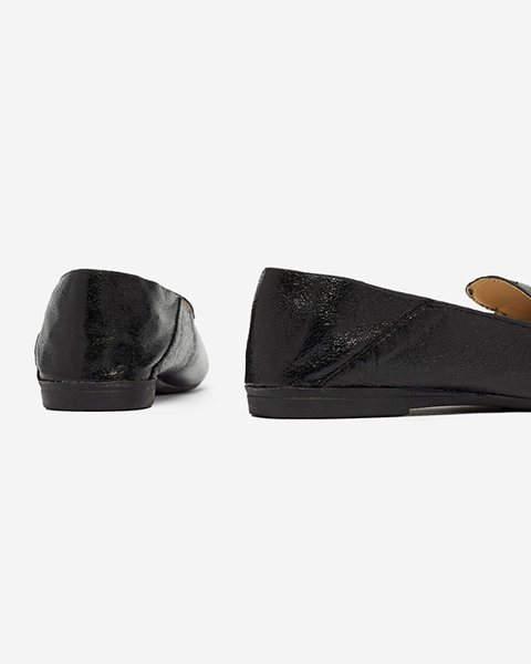 Schwarze glänzende Damen-Loafer Riref - Schuhe