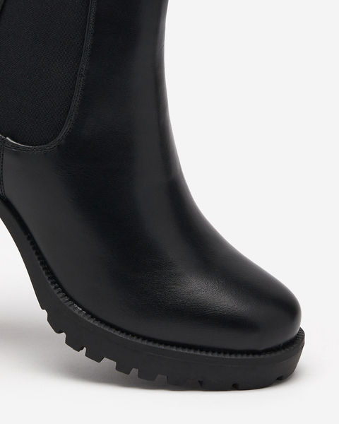 Schwarze hochhackige Slip-On-Stiefeletten von Nantes - Footwear