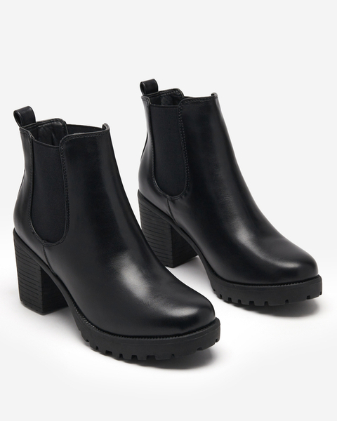 Schwarze hochhackige Slip-On-Stiefeletten von Nantes - Footwear