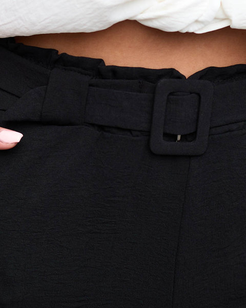 Schwarze kurze Damen-Shorts mit Taschen - Bekleidung