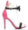 Schwarze und rosa Sandalen mit Kokerdene-Schleife - Schuhe