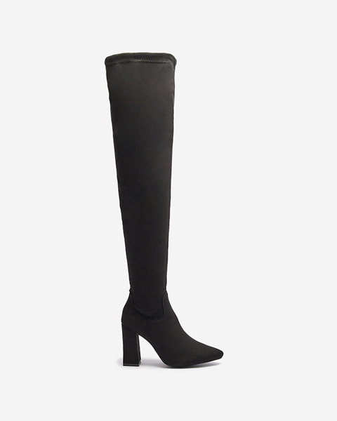 Schwarzer Damen-Stiletto-Stiefel aus Öko-Wildleder Nerreg- Footwear