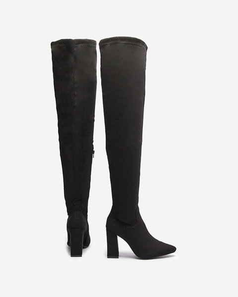 Schwarzer Damen-Stiletto-Stiefel aus Öko-Wildleder Nerreg- Footwear