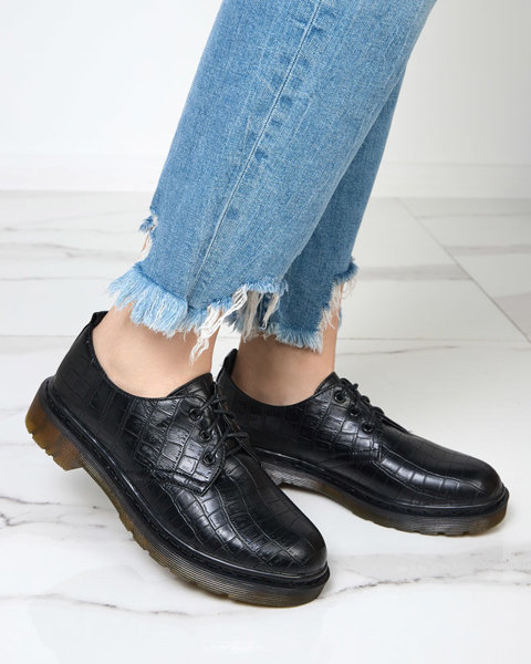 Schwarzer Damenschuh mit Seniri-Prägung - Footwear