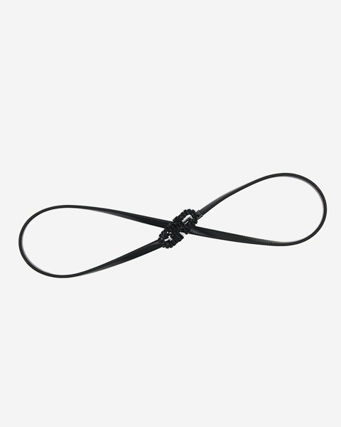 Schwarzer elastischer Damengürtel mit Cubic Zirkonia - Accessoires