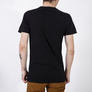 Schwarzes Baumwoll-T-Shirt für Herren mit Aufdruck - Kleidung